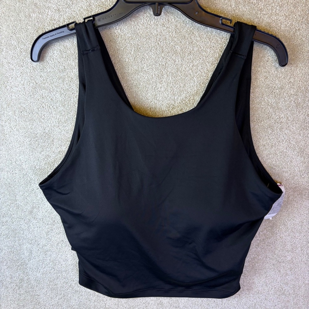 Adidas Climacool Tank Top Womens 2XL Black Slim Fit Padded Yoga Crop Tank NWOT